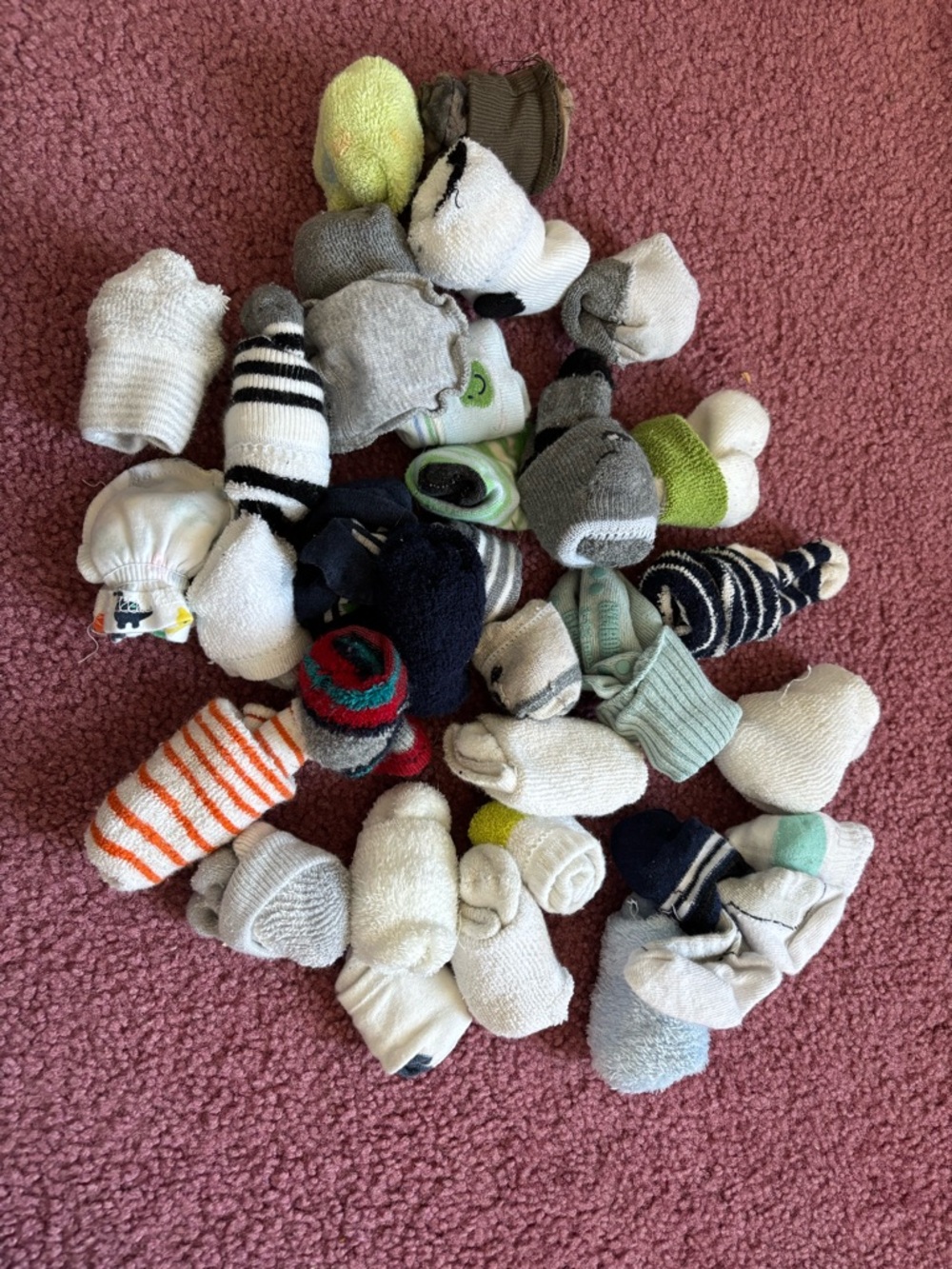 Mixed Baby Socks Bundle in White, Gray, Navy & Green